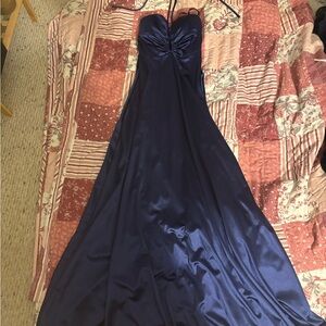 Speechless Blue Strapless Gown for Prom